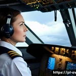 Home 18 항공기 비상 절차 및 비상 착륙 - **Prompt:** "A highly skilled female pilot in her late 30s, wearing a professional pilot uniform wit...