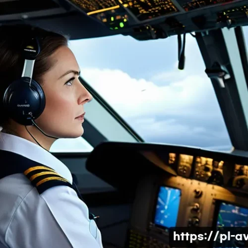 Home 30 항공기 비상 절차 및 비상 착륙 - **Prompt:** "A highly skilled female pilot in her late 30s, wearing a professional pilot uniform wit...